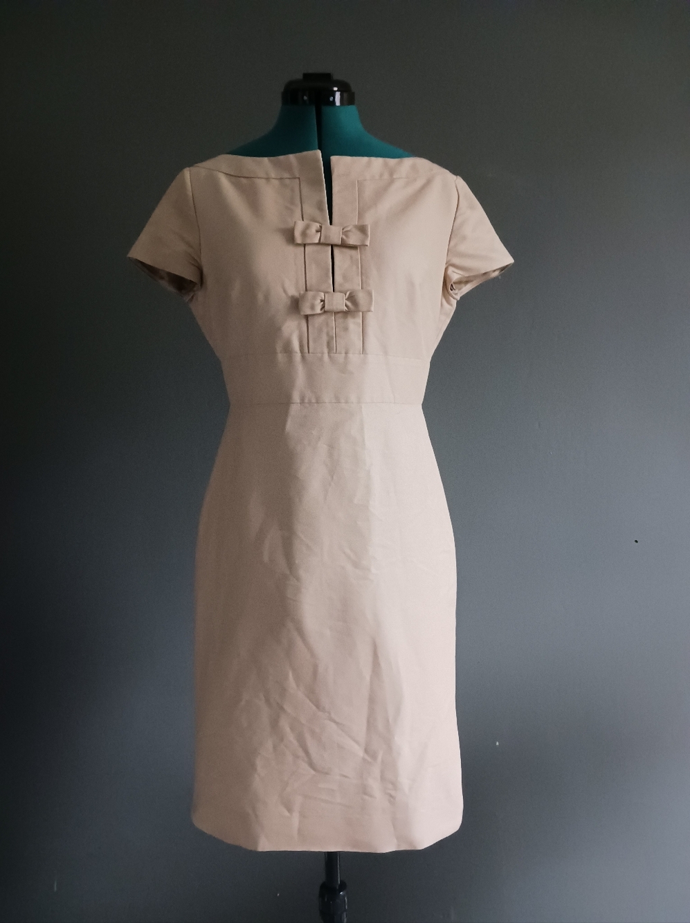 Valentino Vintage Pencil Beige Dress Size 6
